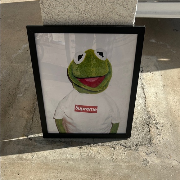 Authentic Supreme Green Kermit Framed Print